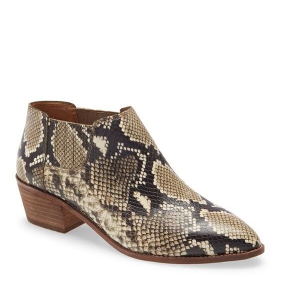 New Madewell Sonia Low Leather Snakeskin Chelsea Boot - Picture 5 of 6